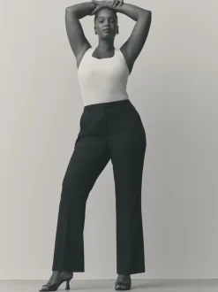 Kostuums En Werkkleding|Next Zwart - Modieuze Hourglass broek met bootcut