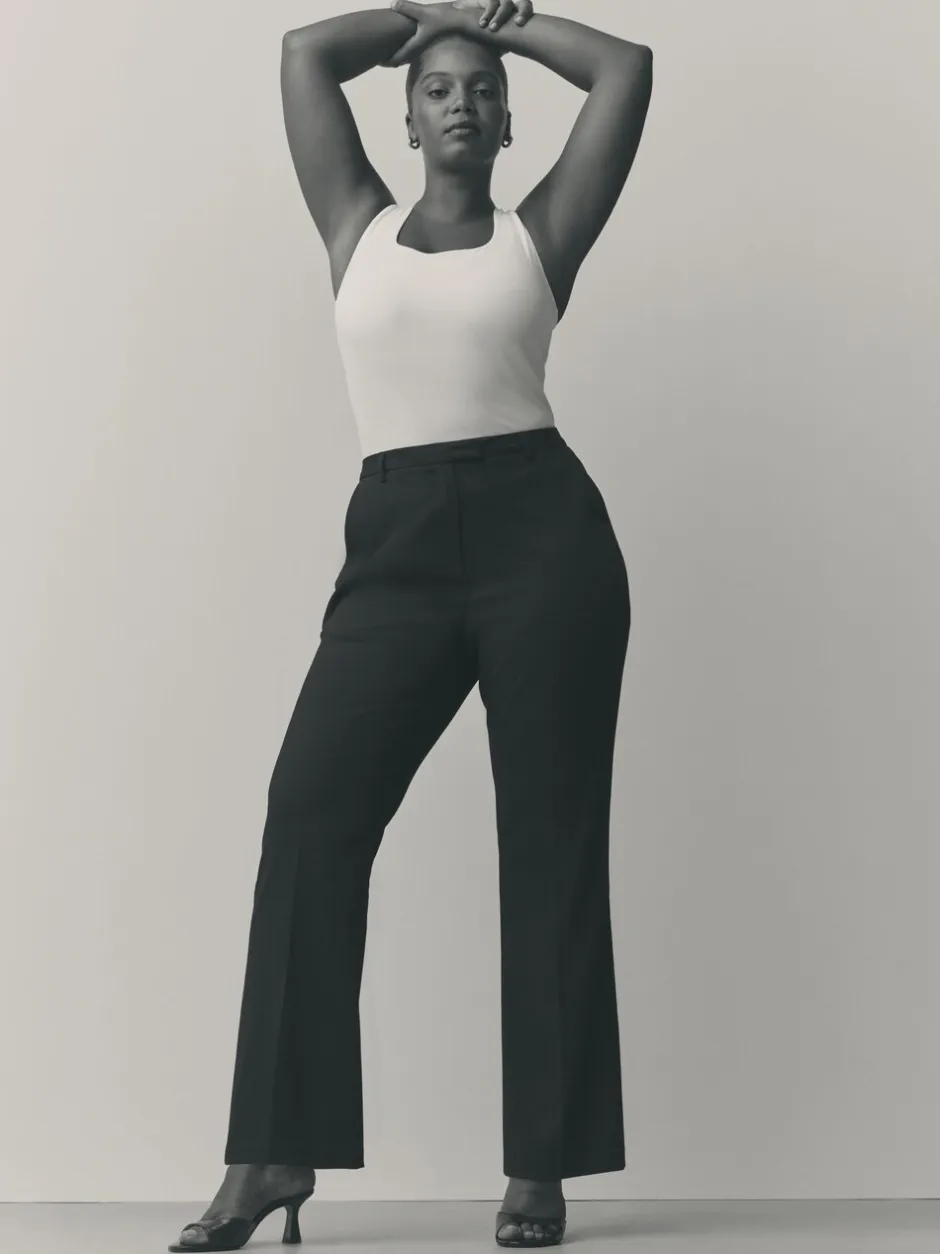 Kostuums En Werkkleding|Next Zwart - Modieuze Hourglass broek met bootcut