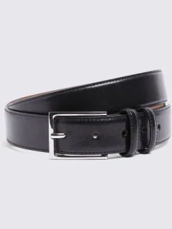 Riemen En Bretels|MOSS - Classic Leather Belt Zwart