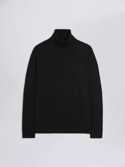 Gebreide Kleding*MOSS Zwart - Merino-Blend Roll Neck Jumper