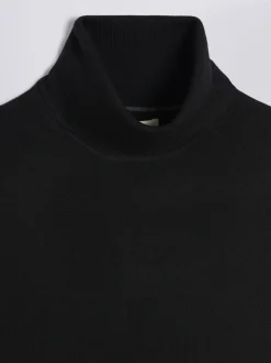 Gebreide Kleding*MOSS Zwart - Merino-Blend Roll Neck Jumper