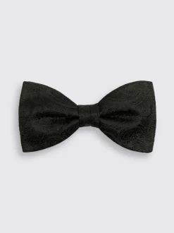 Stropdassen En Pochets|MOSS - Silk Paisley Ready Bow Tie Zwart