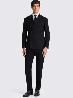 Blazers En Business-Jasjes|Pakken*MOSS - Slim Double Breasted Stretch Suit Jacket Zwart
