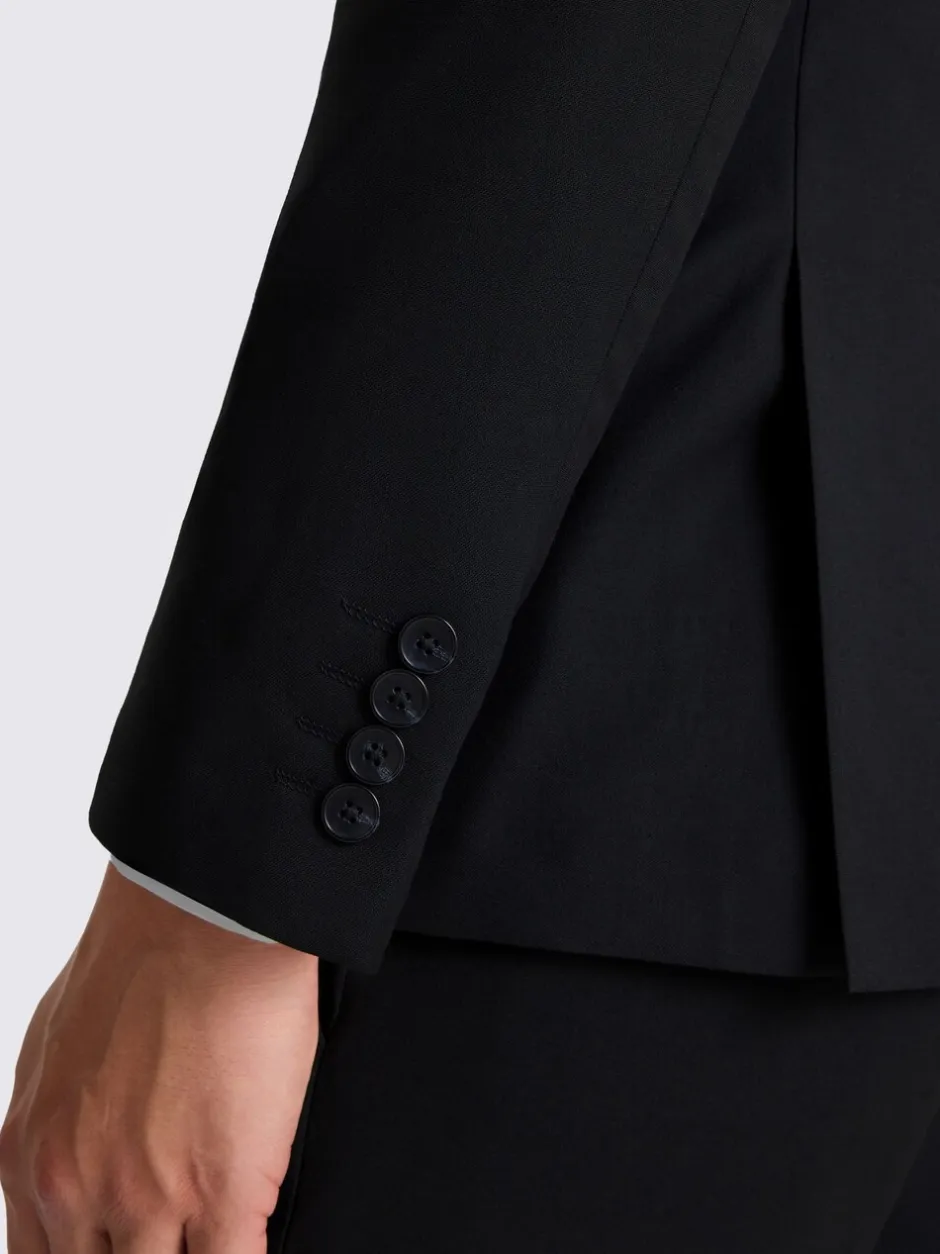 Blazers En Business-Jasjes|Pakken*MOSS - Slim Double Breasted Stretch Suit Jacket Zwart