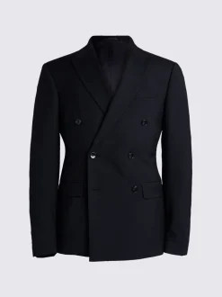 Blazers En Business-Jasjes|Pakken*MOSS - Slim Double Breasted Stretch Suit Jacket Zwart