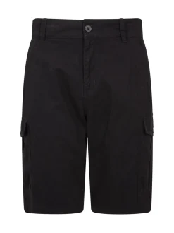 Shorts*Mountain Warehouse Zwart - Mens Lakeside 100% Cotton Cargo Shorts