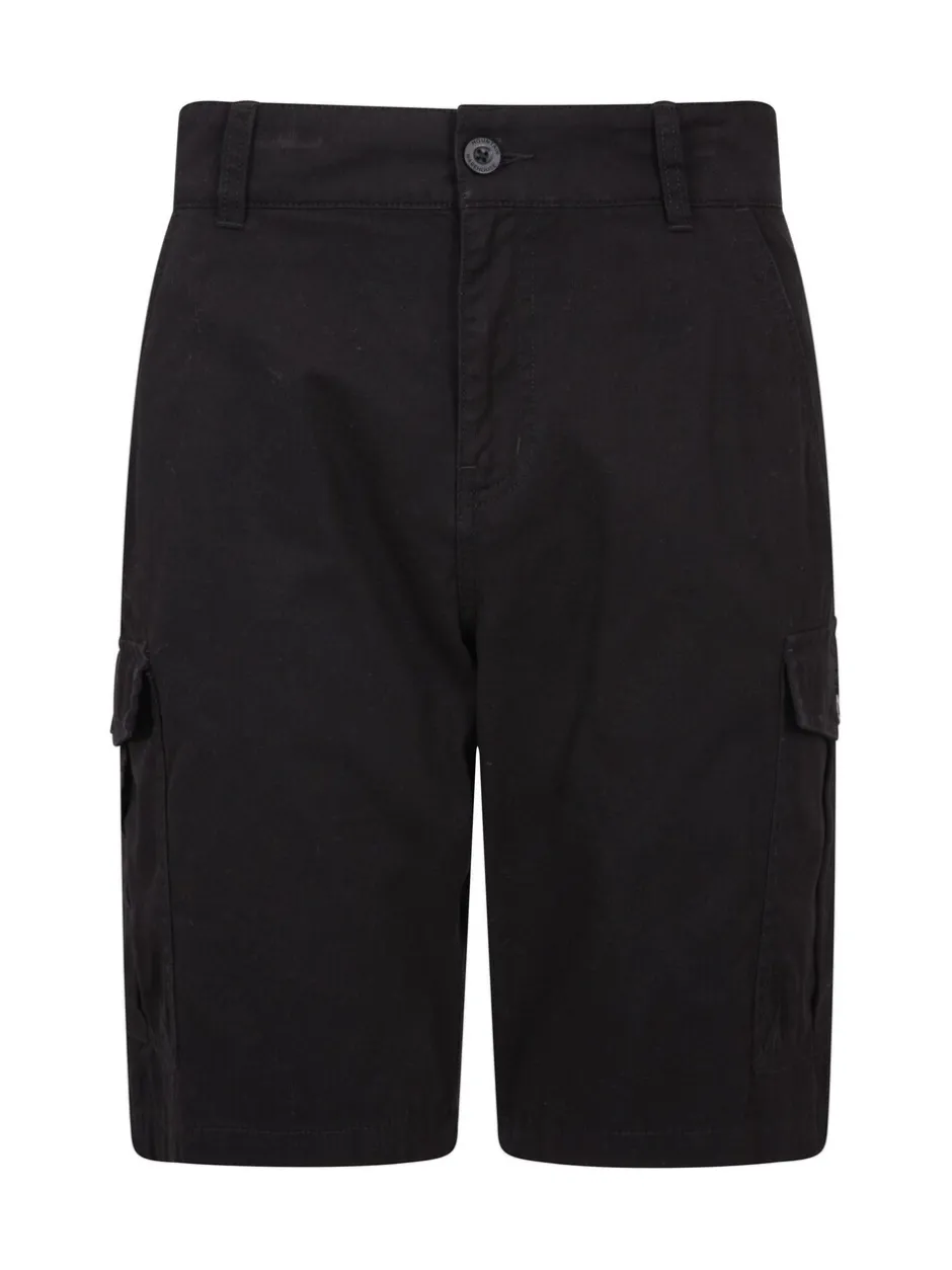 Shorts*Mountain Warehouse Zwart - Mens Lakeside 100% Cotton Cargo Shorts