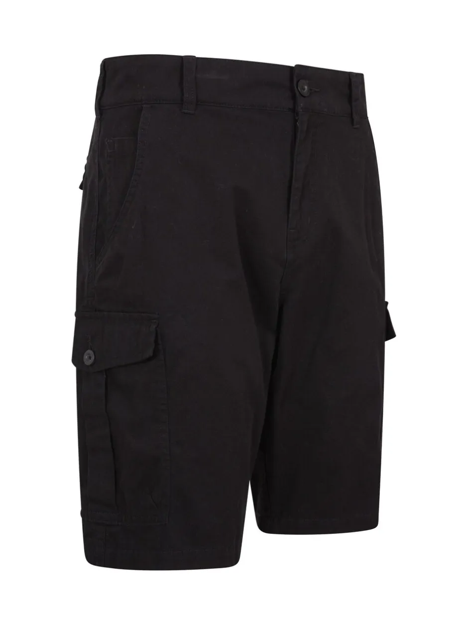 Shorts*Mountain Warehouse Zwart - Mens Lakeside 100% Cotton Cargo Shorts