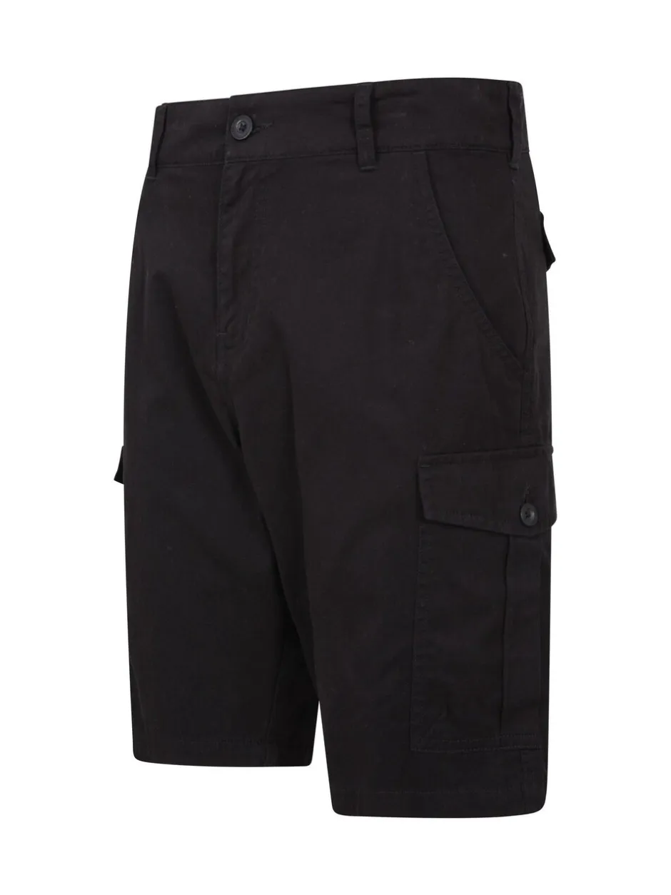 Shorts*Mountain Warehouse Zwart - Mens Lakeside 100% Cotton Cargo Shorts