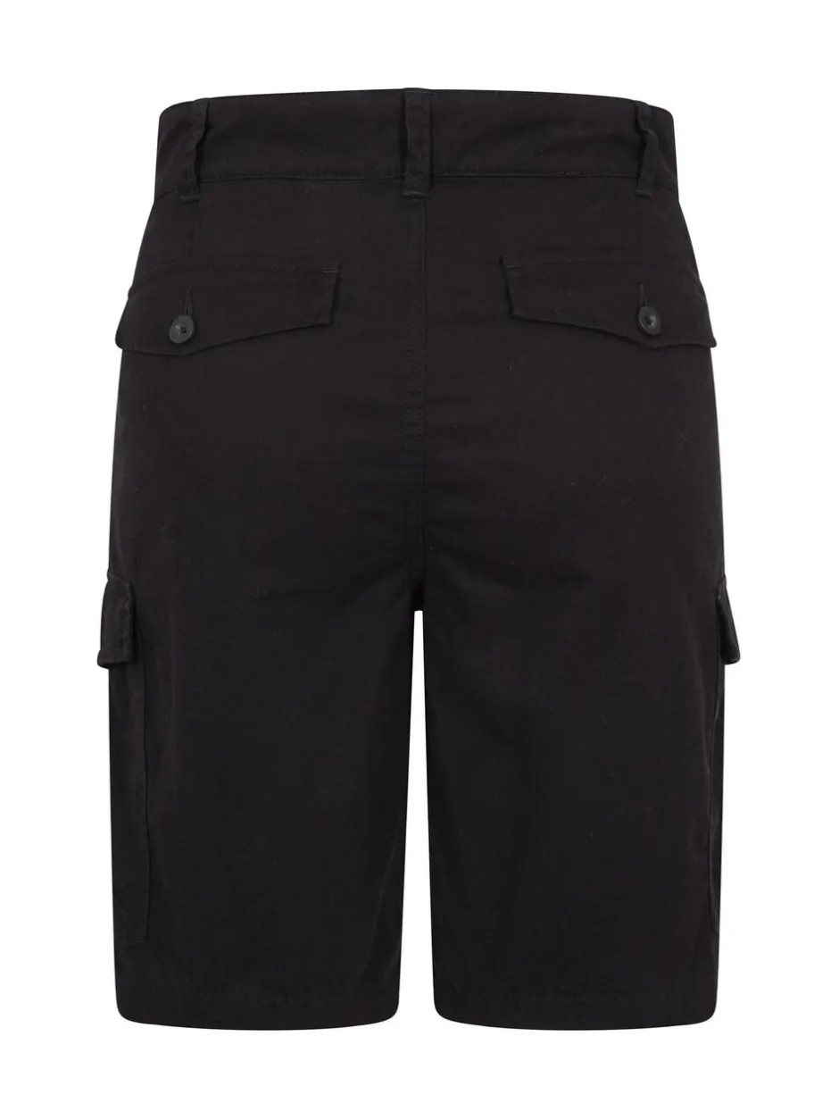 Shorts*Mountain Warehouse Zwart - Mens Lakeside 100% Cotton Cargo Shorts