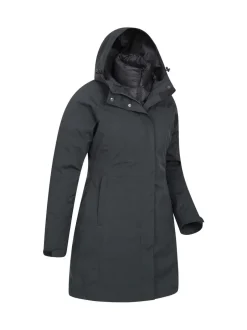 Sportkleding|Jassen En Jacks|Mountain Warehouse Zwart - Womens Alaskan 3-In-1 Waterproof Long Coat