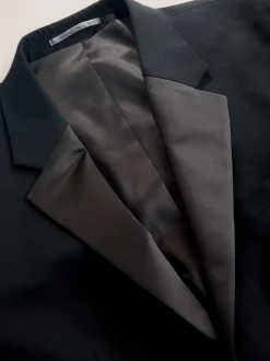 Smokings En Feestkleding*Next Zwart - Muscle Fit Motionflex Stretch Tuxedo Suit Jacket