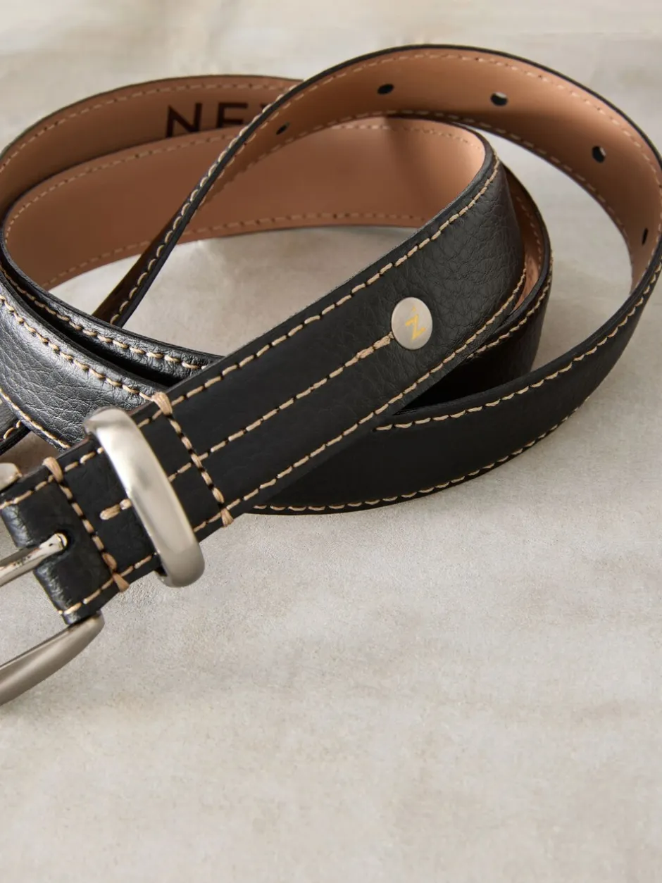 Ceintuurs|Next - N. Premium Made In Italië riem met gemiddelde breedte Zwart