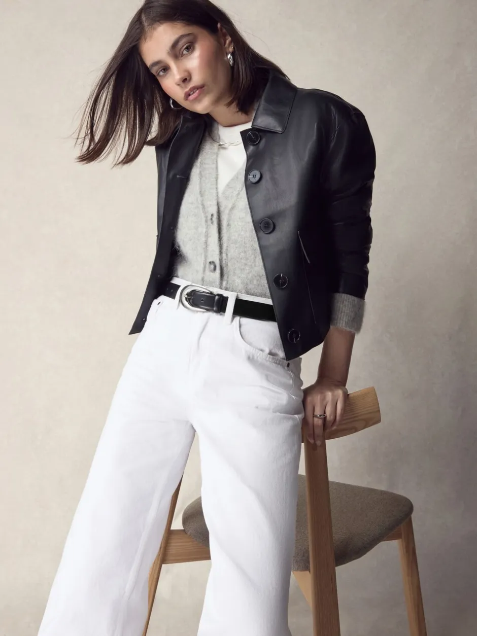 Ceintuurs*Next Zwart - N. Premium Made In Italië Plus-maten leren riem met gesp