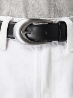 Ceintuurs*Next Zwart - N. Premium Made In Italië Plus-maten leren riem met gesp