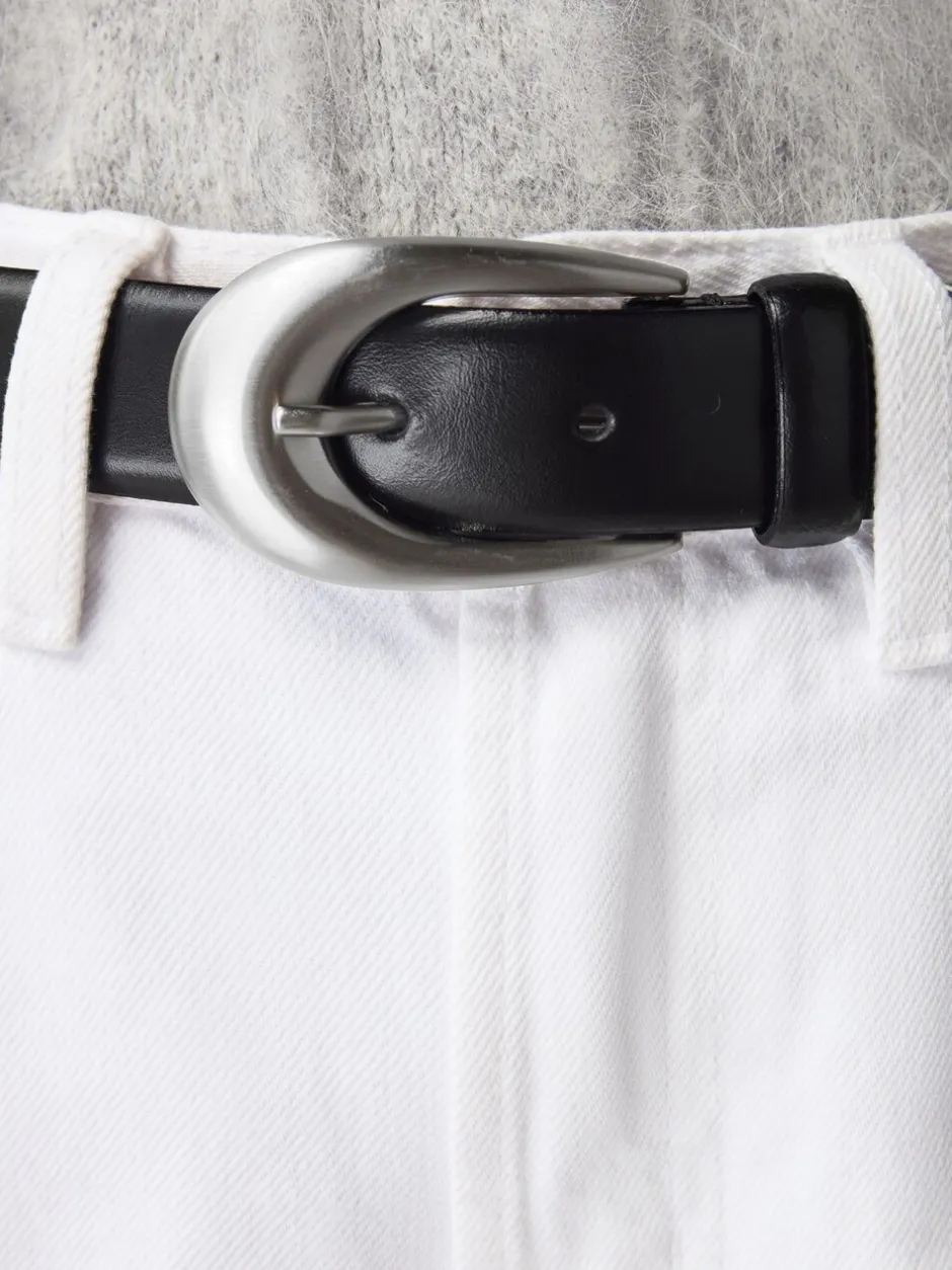 Ceintuurs*Next Zwart - N. Premium Made In Italië Plus-maten leren riem met gesp