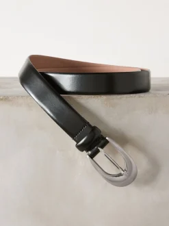 Ceintuurs*Next Zwart - N. Premium Made In Italië Plus-maten leren riem met gesp
