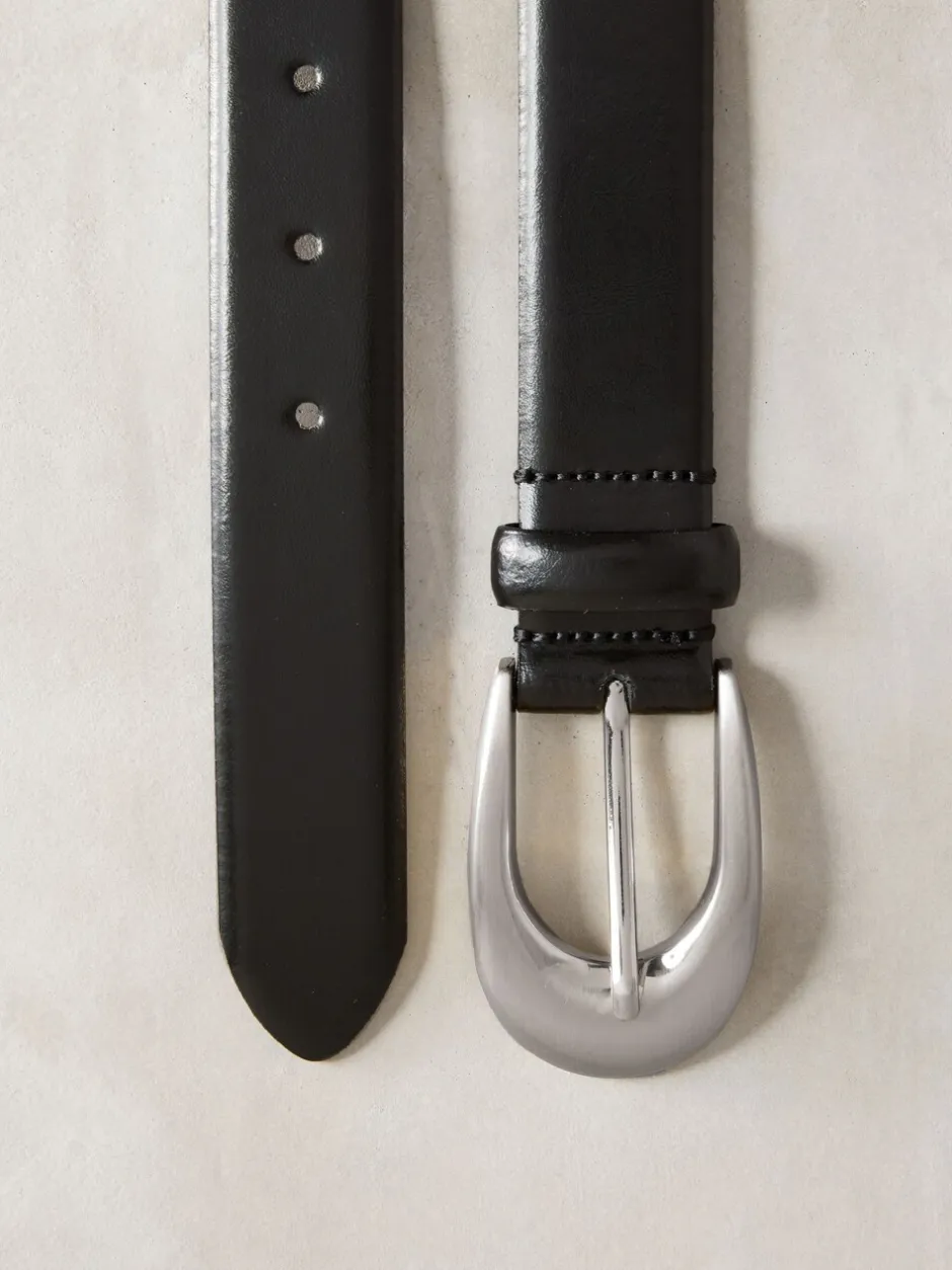 Ceintuurs*Next Zwart - N. Premium Made In Italië Plus-maten leren riem met gesp