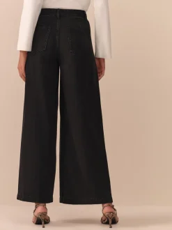 Jeans|Next - N. Premium Palazzo-jeans met wijde pijpen Zwart
