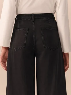 Jeans|Next - N. Premium Palazzo-jeans met wijde pijpen Zwart