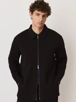 Formele Overhemden|Next - N. Premium Soft Touch Scuba Zip Through Shacket Zwart