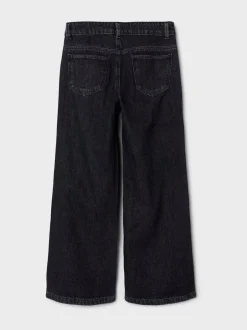 Jeans|Name It Zwart - jeans met wijde pijpen