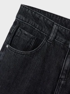 Jeans|Name It Zwart - jeans met wijde pijpen