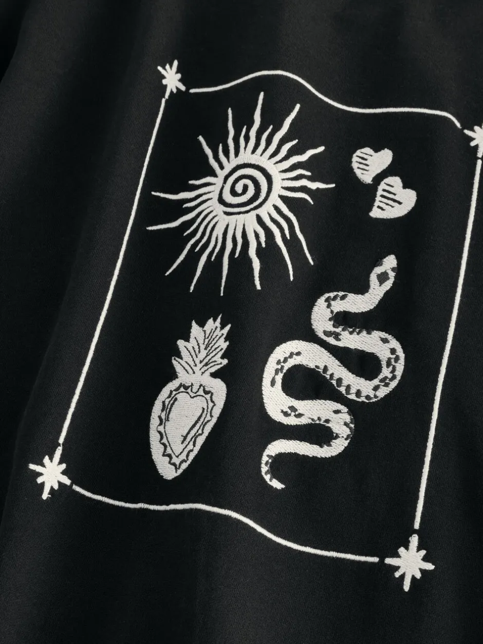 Hoody's En Sweatshirts*Never Fully Dressed Zwart - Embroidered Sweatshirt