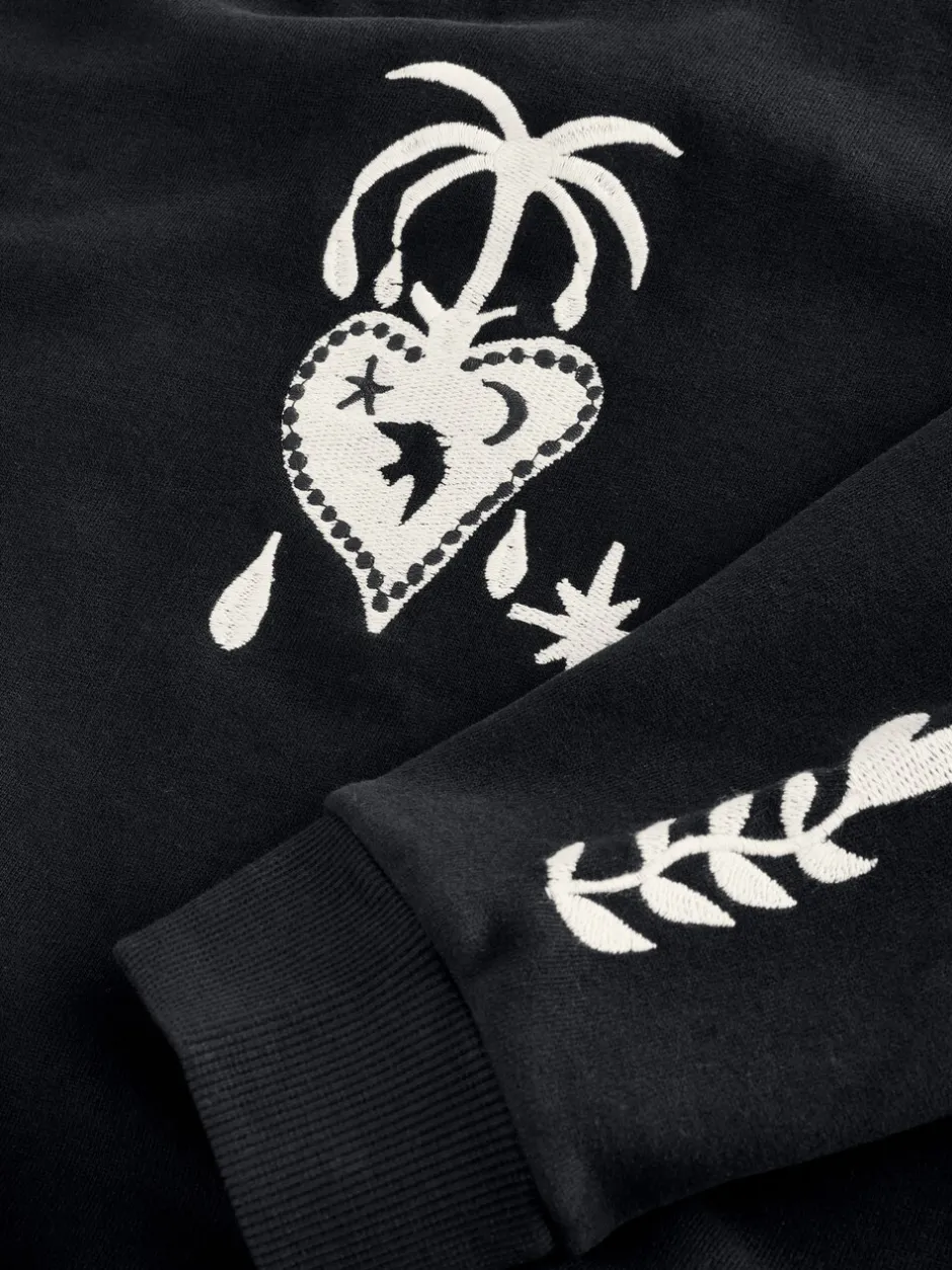 Hoody's En Sweatshirts*Never Fully Dressed Zwart - Embroidered Sweatshirt