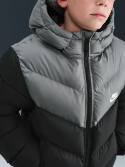 Schoolkleding|Jassen En Jacks|Nike - - Gewatteerd jack met kleurvlakken Zwart