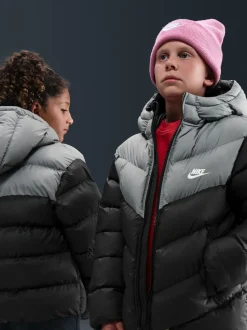 Schoolkleding|Jassen En Jacks|Nike - - Gewatteerd jack met kleurvlakken Zwart