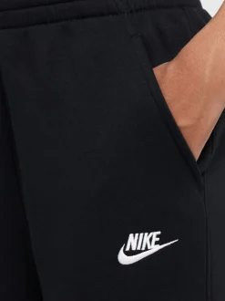 Schoolkleding|Nike Zwart - Club Fleece joggingbroek met wijde pijpen