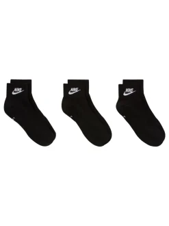 Sokken|Sokken|Nike - Everyday Essential Ankle 100% Cotton Socks 3 Pack Zwart