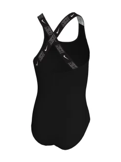 Badkleding*Nike - Logo Tape Crossback Zwempak 1 Stuk Zwart