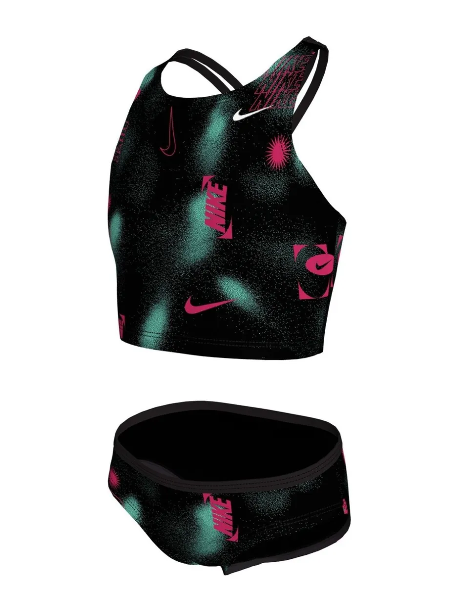 Badkleding|Nike - Merk Blast Spiderback Midkini Bikini Set Zwart