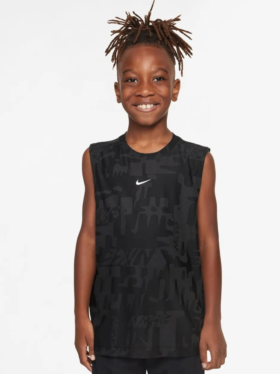Rompertjes En Hemdjes*Nike - Multicolor Dri-FIT hemdje Zwart