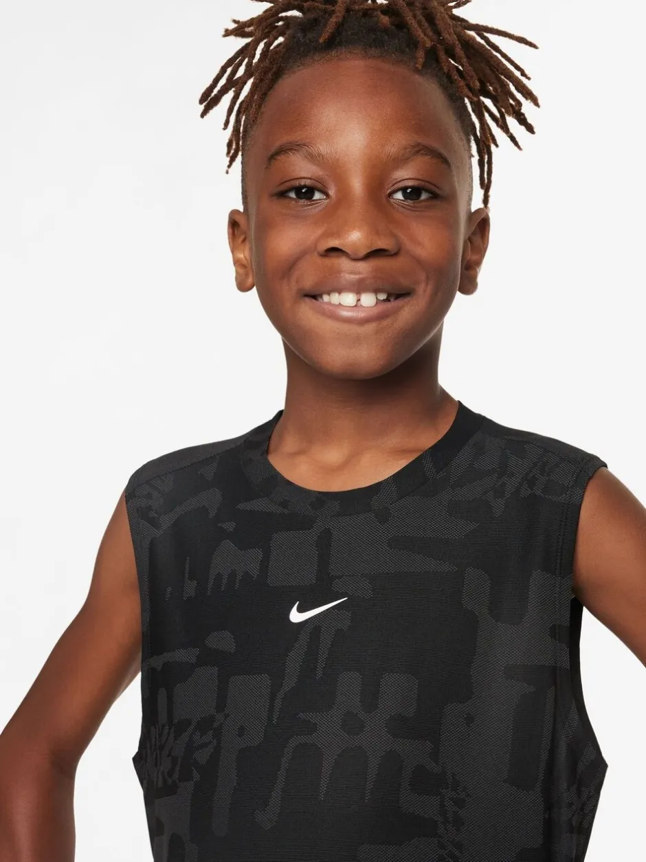 Rompertjes En Hemdjes*Nike - Multicolor Dri-FIT hemdje Zwart