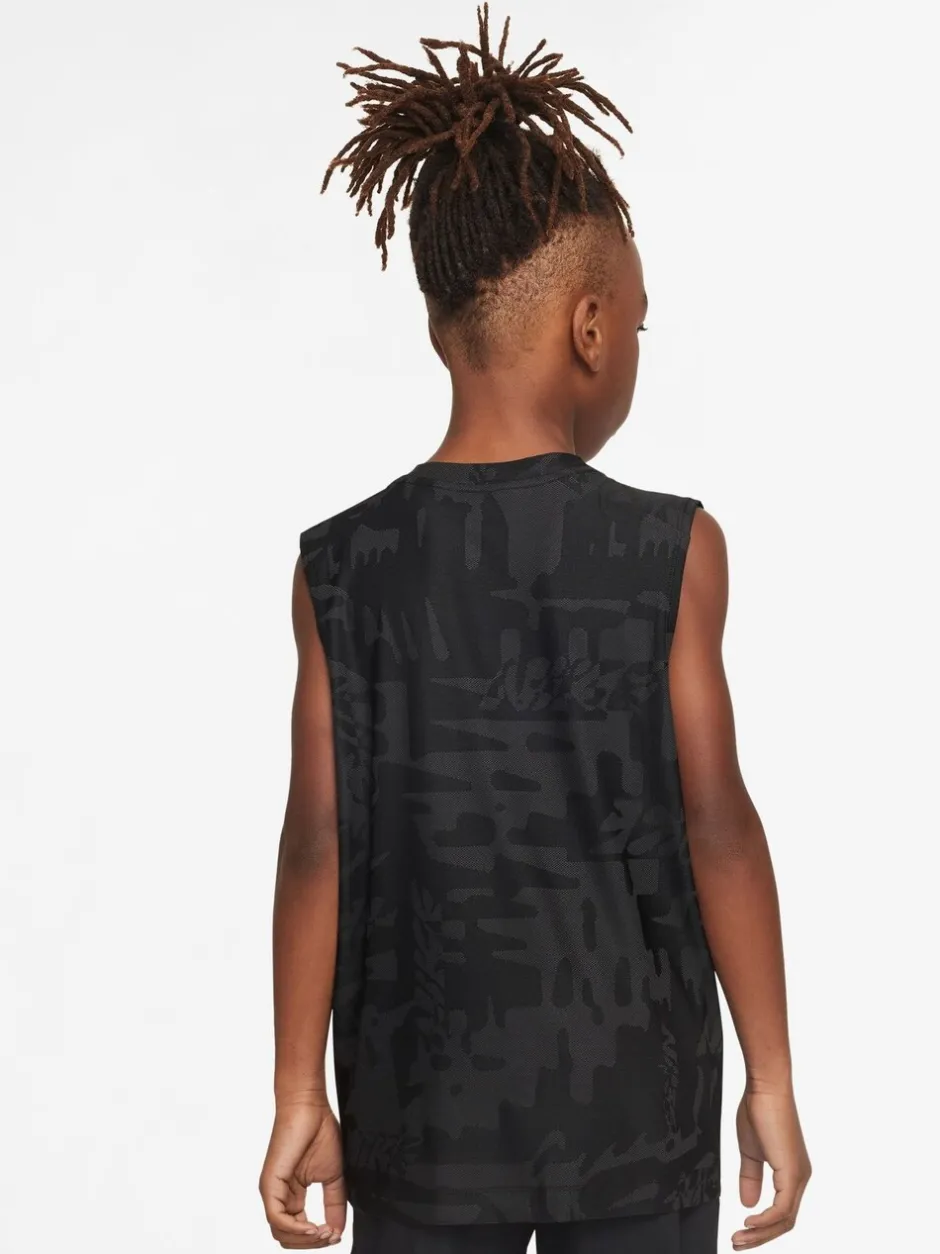 Rompertjes En Hemdjes*Nike - Multicolor Dri-FIT hemdje Zwart