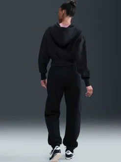 Leggings En Joggingbroeken|Nike - oversized Phoenix fleece joggingbroek met hoge taille en grafisch logo Zwart