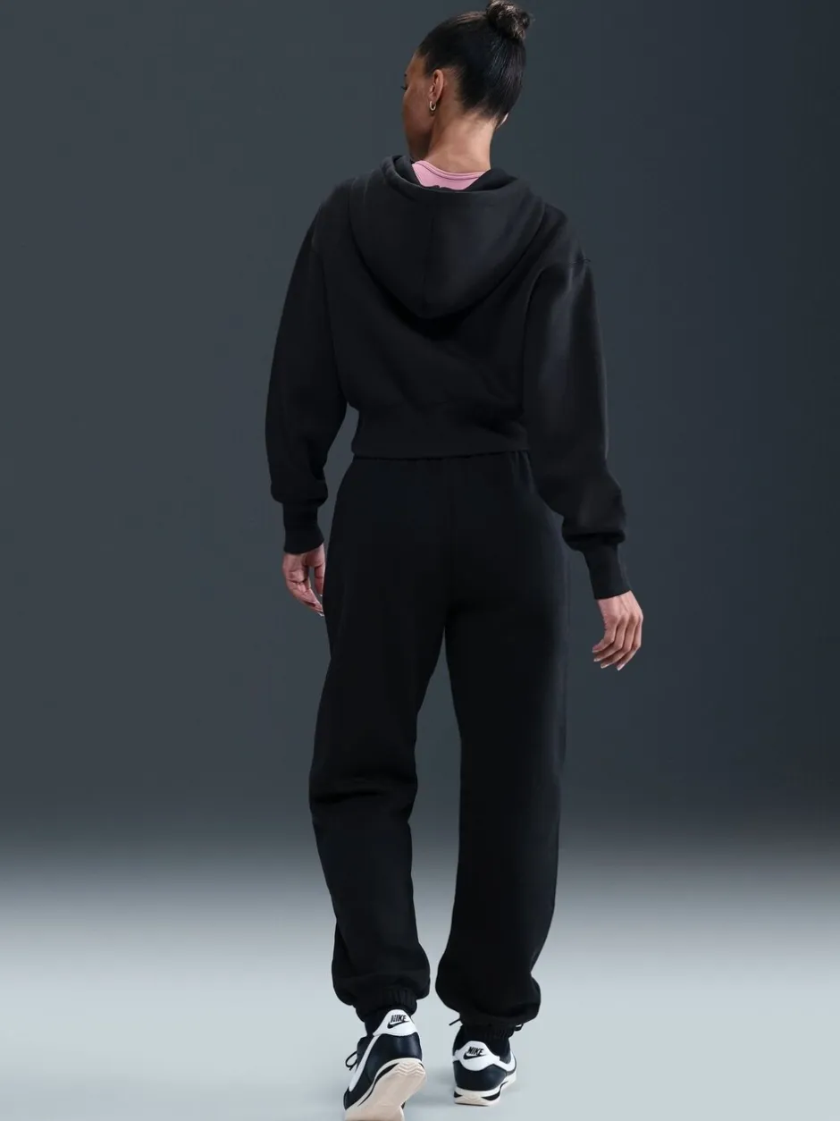 Leggings En Joggingbroeken|Nike - oversized Phoenix fleece joggingbroek met hoge taille en grafisch logo Zwart