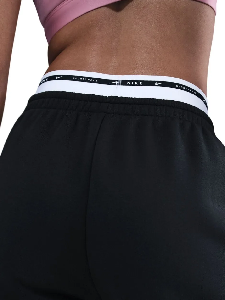 Leggings En Joggingbroeken|Nike - oversized Phoenix fleece joggingbroek met hoge taille en grafisch logo Zwart