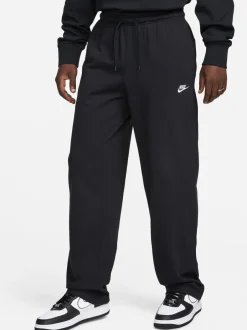 Joggingbroeken*Nike - Sportkleding Club gebreide joggingbroek met open zoom van 100% katoen Zwart