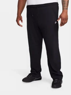 Joggingbroeken*Nike - Sportkleding Club gebreide joggingbroek met open zoom van 100% katoen Zwart