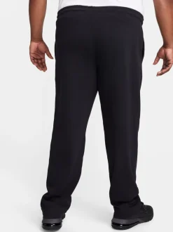 Joggingbroeken*Nike - Sportkleding Club gebreide joggingbroek met open zoom van 100% katoen Zwart