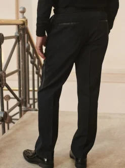 Smokings En Feestkleding|Formele Broek*Next Zwart - Normale Pasvorm - Adjustable Tuxedo Trousers With Wool