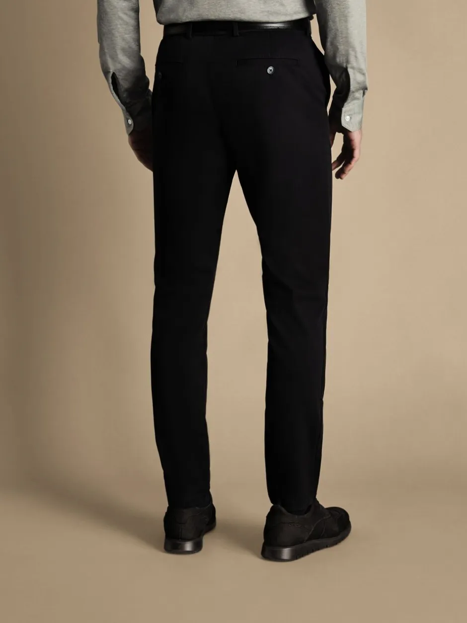 Formele Broek|Charles Tyrwhitt - Normale Pasvorm - - Ultieme strijkvrije Franse slim-fit chino Zwart