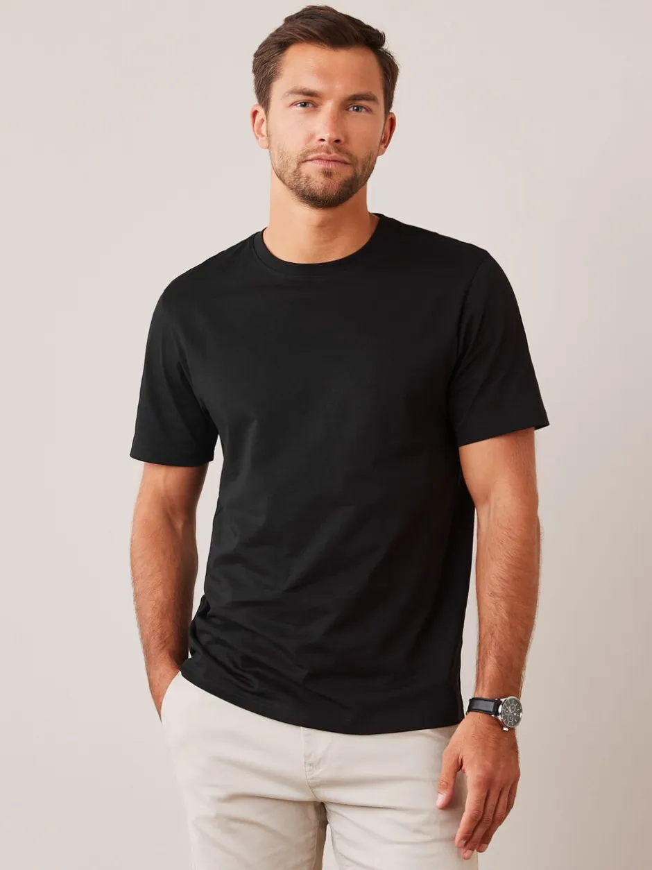 T-Shirts En Hemden*Next Zwart - Normale Pasvorm - Essentieel katoenen T-shirt met ronde hals