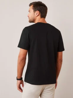 T-Shirts En Hemden*Next Zwart - Normale Pasvorm - Essentieel katoenen T-shirt met ronde hals