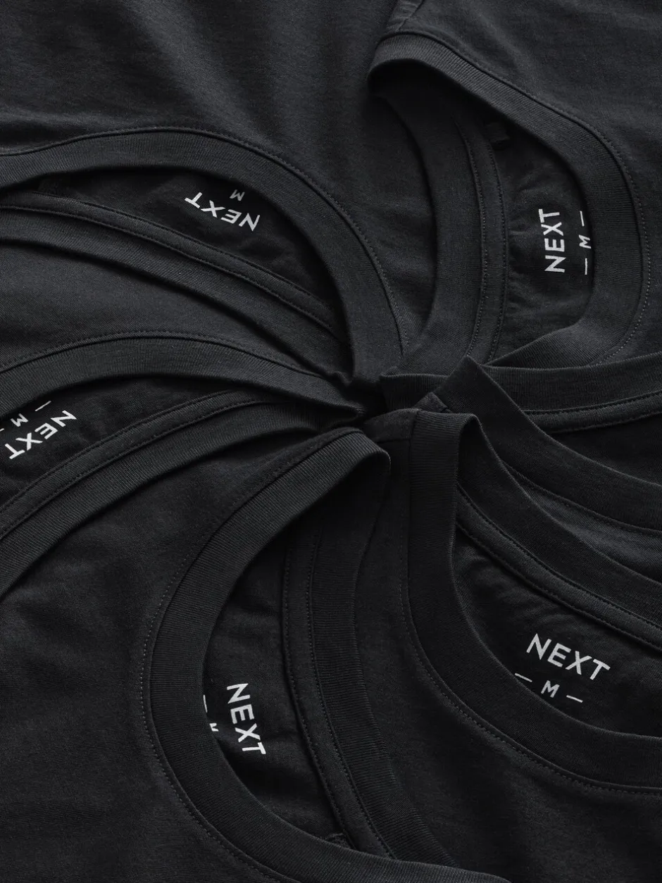 T-Shirts En Hemden*Next Zwart - Normale Pasvorm - Essential katoenen T-shirts verpakking van 6