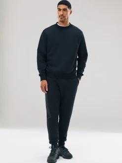 Sweaters En Hoody´S|Sweaters En Hoody´S|Next Zwart - Normale Pasvorm - Heavyweight Cotton Rich Crew Neck Sweatshirt